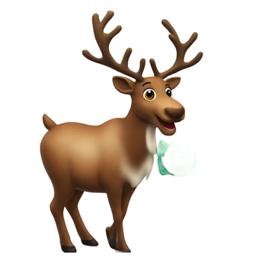 reindeer next to house made of fire  sticker