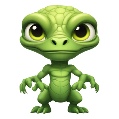 alien reptilian thug full front view sticker