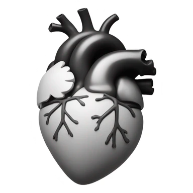 Anatomical heart with black and white sticker