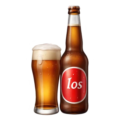 generic brown beer bottle with a red label sticker