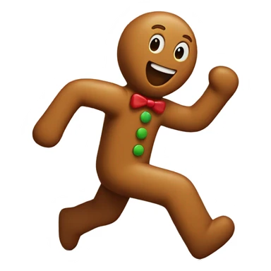 Gingerbread man running away sticker
