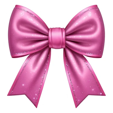 pink bow with glitter  sticker