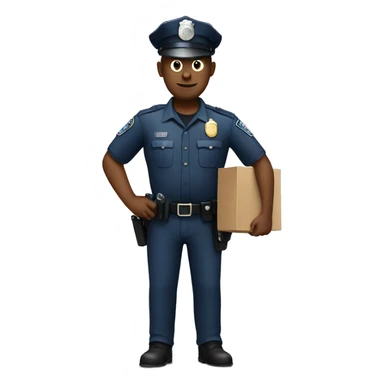 police man taking object sticker