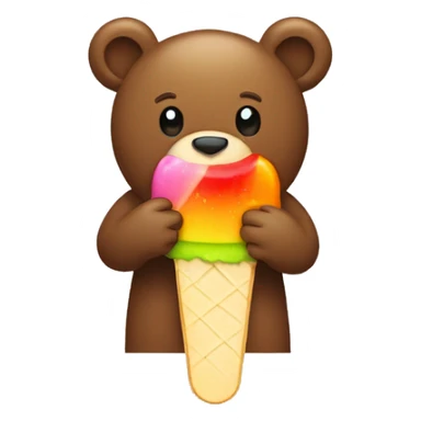 Bear licking a popsicle sticker