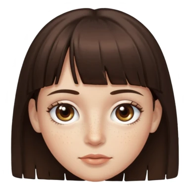 branca, olhos hazel, franjnha, pequenas sardas, cabelo castanho escuro, zoombue sticker