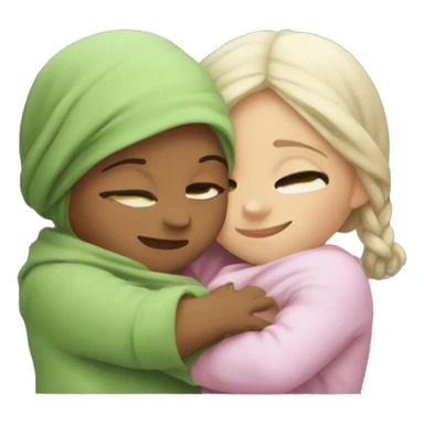 2 girly baby yodas hugging each other sticker