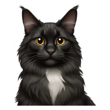 black Maine Coon cat sitting sticker
