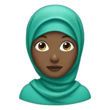 Black woman in turquoise hijab sticker