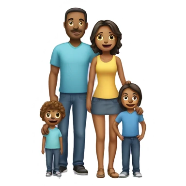 family mom dad children sticker