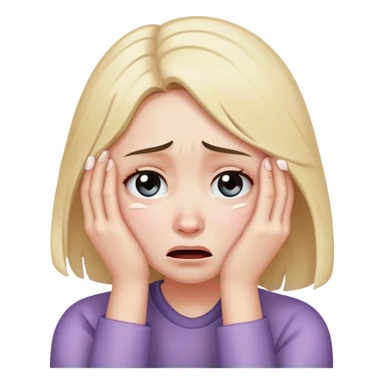 Girl holding her head crying sticker