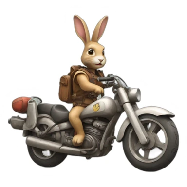 Archaeological rabbit with a motorbike sticker