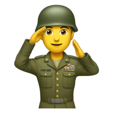Soldier with army helmet saluting  sticker