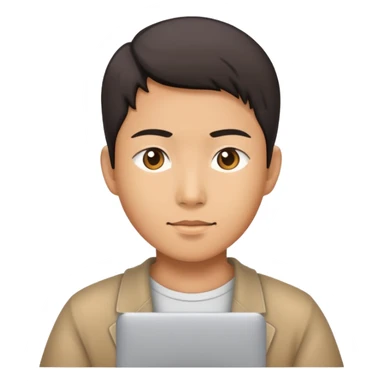 Asian person coding sticker