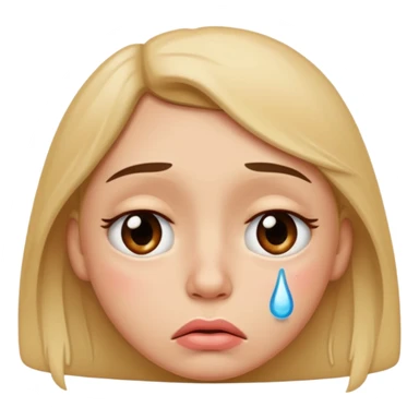 sad face with a pouty bottom lip sticker