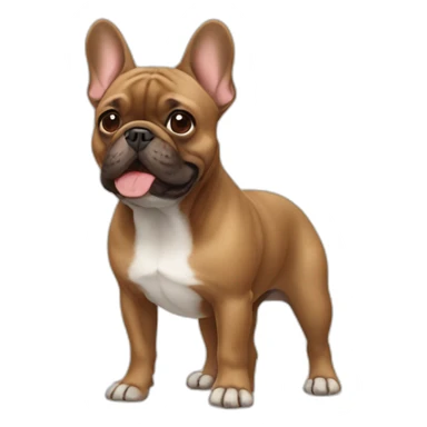 brown french bulldog sticker