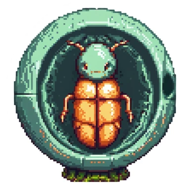 MRI embryo digital fetal small shape in otherworldly bubble, eerie, horror, pupa, crystalis, in-utero, sea-life, crustaceanoid, photorealism sticker