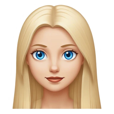 beautiful white girl with long straight blonde hair blue eyes smiling evil sticker