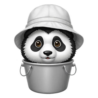 panda with bucket hat sticker