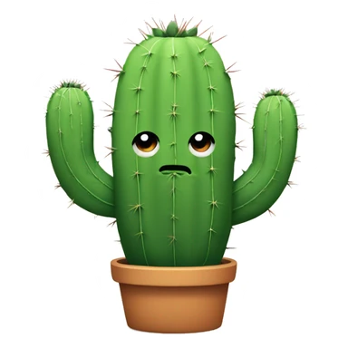 Cute grumpy cactus sticker