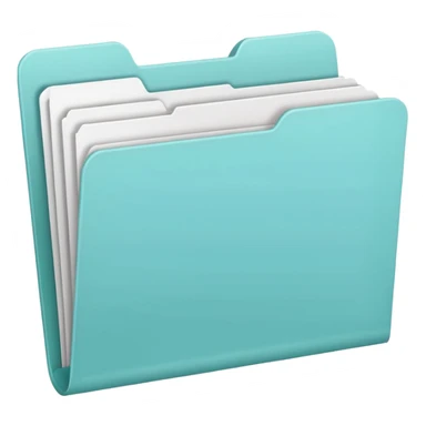 mint blue file folder sticker