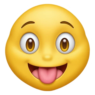 yellow emoji face with eyes emerging from face and tongue sticking out wildly  sticker