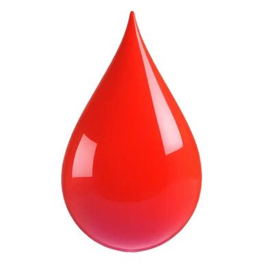 blood drop emoji, 3D style, shiny effect sticker