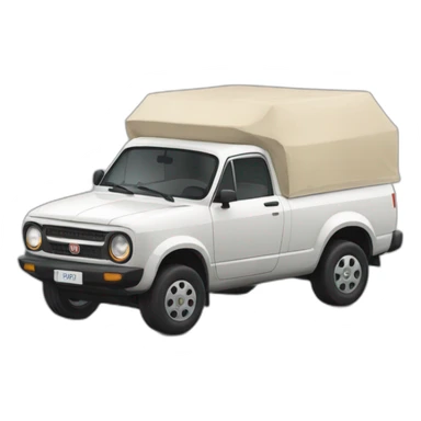 una vaca manejando una camioneta fiat toro sticker