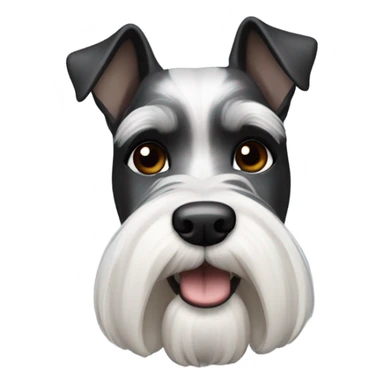 Miniature Schnauzer black and white with bald man sticker