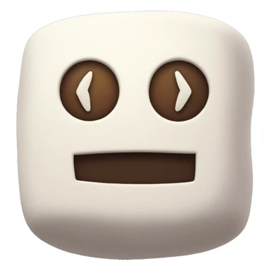 A marshmallow with a smile and x mark as eyes sticker