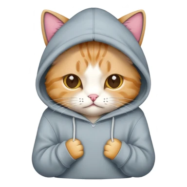 cat wearing hoodie sticker