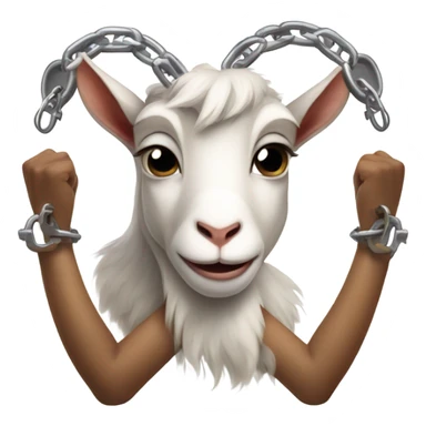 Cute guilty goat in handcuffs on her hands sticker