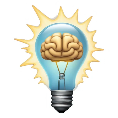 A lightbulb flickering or a brain with animated sparks, representing bursts of ideas and innovation.

 sticker