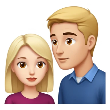 two speaking heads one man one woman white in conversation sticker