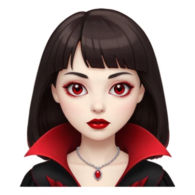 vampire feminine and with bangs  dark brown hair   sticker