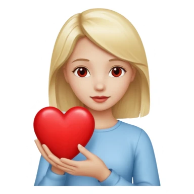 prayer girl blond hair red heart in her hands sticker