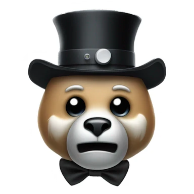 robotic bear top hat with mic  and scary sticker