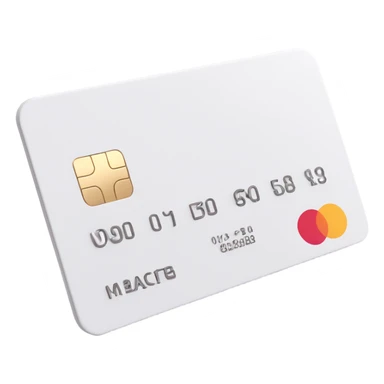 bank card, 3D Emoji style, clean white color, soft shadows and highlights, no decoration, close-up view, vertical orientation, transparent background sticker