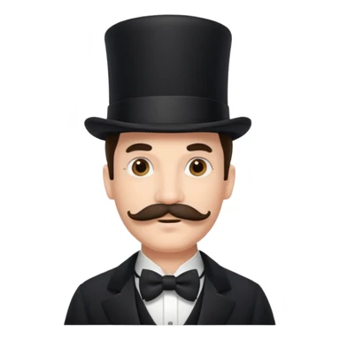 Fancy man with top hat and mustache sticker