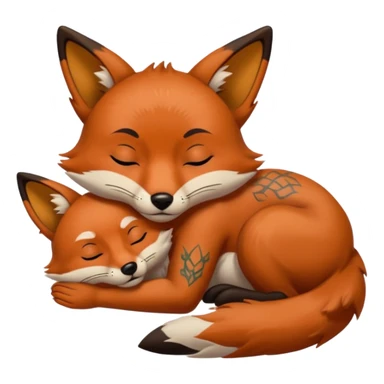 tatoos fox, sleepy sticker