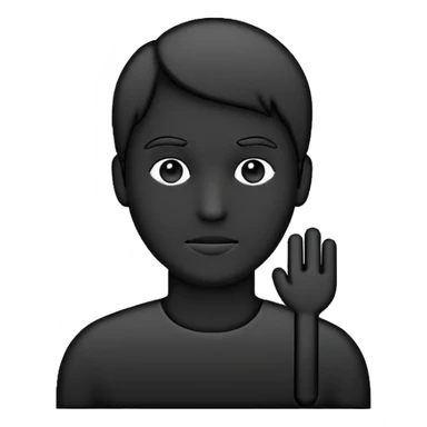 Minimalistic flat vector icon, iOS style, thin black outline on white background. Person silhouette. Black, completely monochrome, matte.  sticker