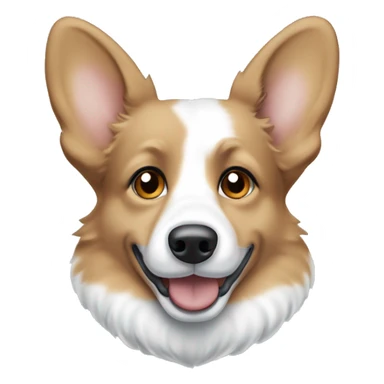Merle corgi with tan points, a half white face and blue eyes sticker