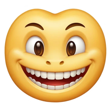 Smiling toothy face sticker