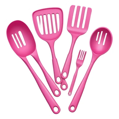 Pink cooking utensils sticker