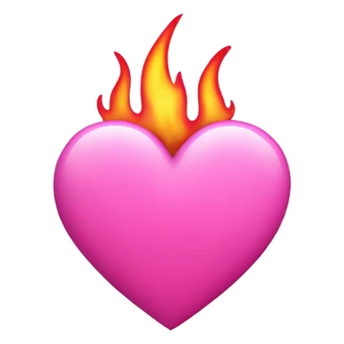 Pink heart with pink flames sticker