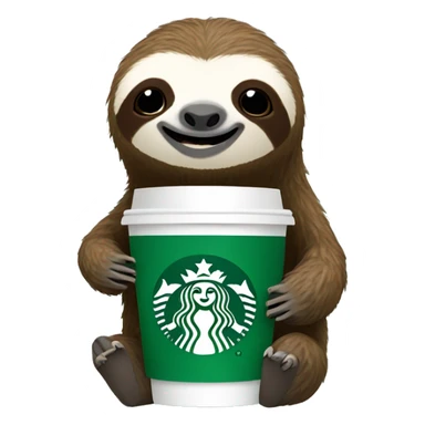 Sloth with a Starbucks sticker