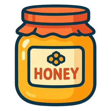 cartoon honey jar with label in vibrant toon style sticker