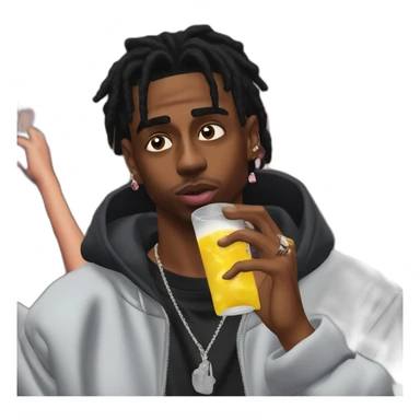 playboi carti sipping lean at a concert sticker