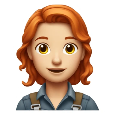 redhead farmer girl  sticker