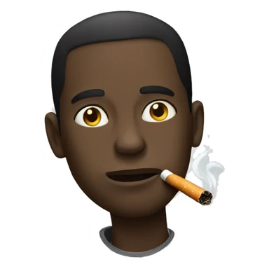 black guy smoking a cigarette sticker