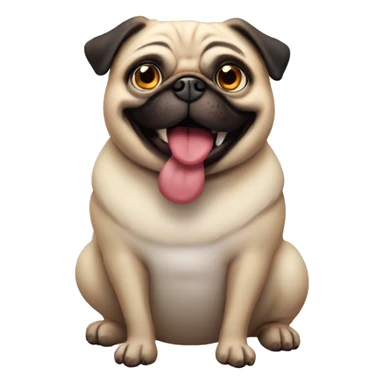 a happy fat crazy pug sticker